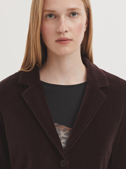 Stretch Corduroy Blazer - Brown