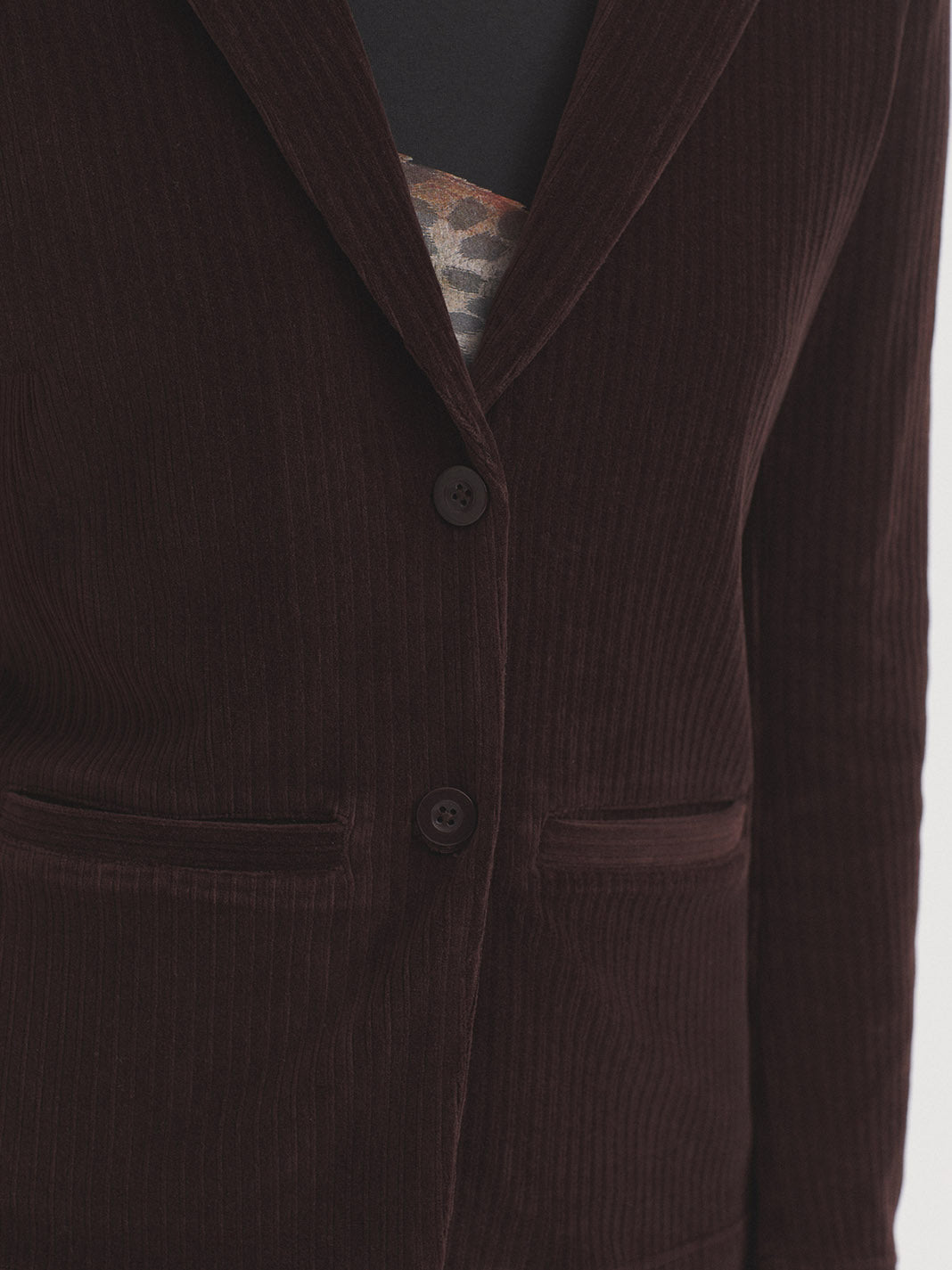 Stretch Corduroy Blazer - Brown