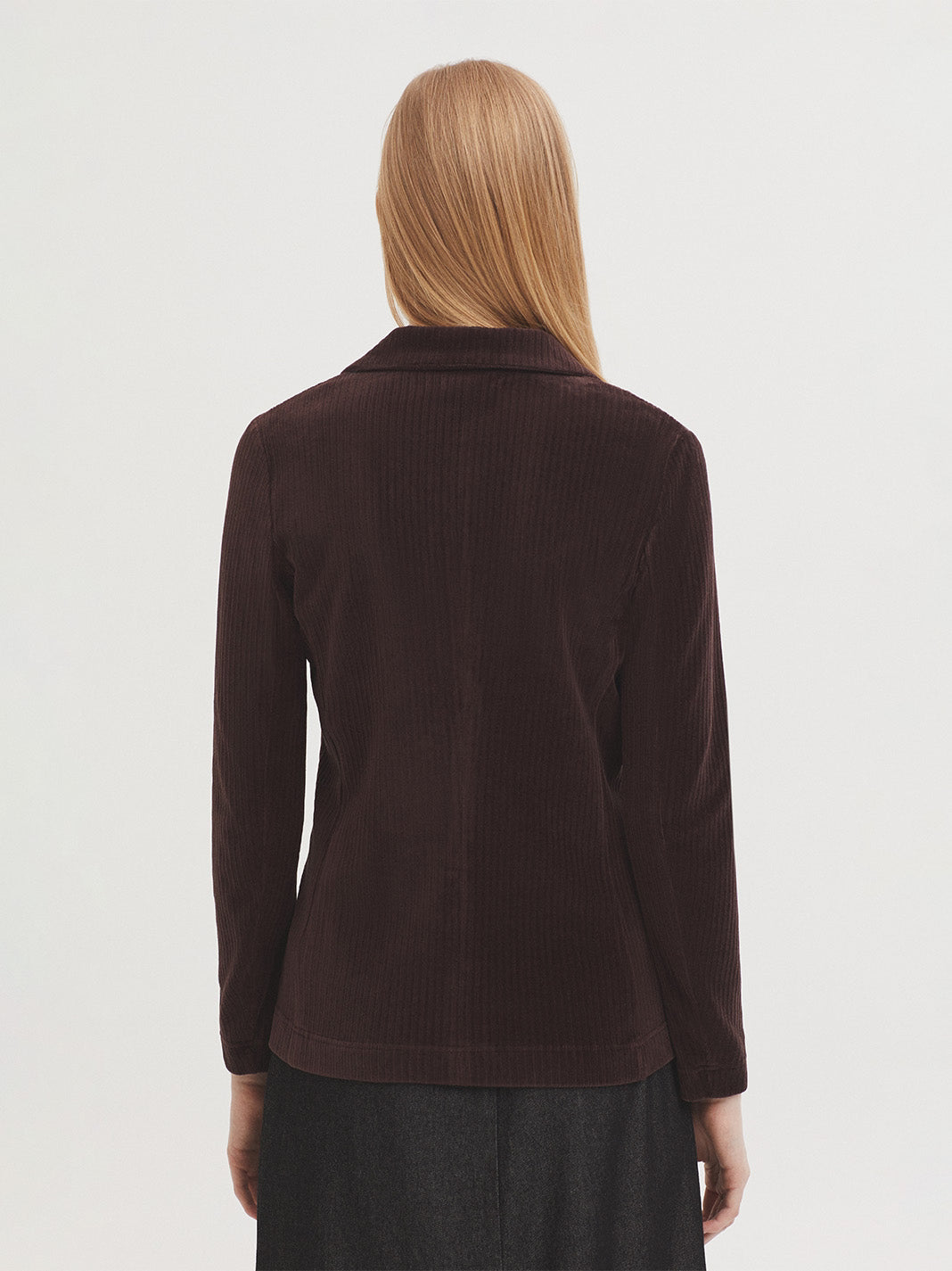 Stretch Corduroy Blazer - Brown