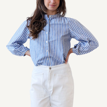 CA Everyday Blouse - Blue Stripe