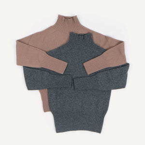 Mock Neck Deep Ribs - Stonechat