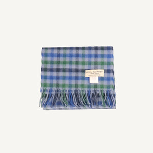 Blue Green Shepherd Check Cashmere Scarf