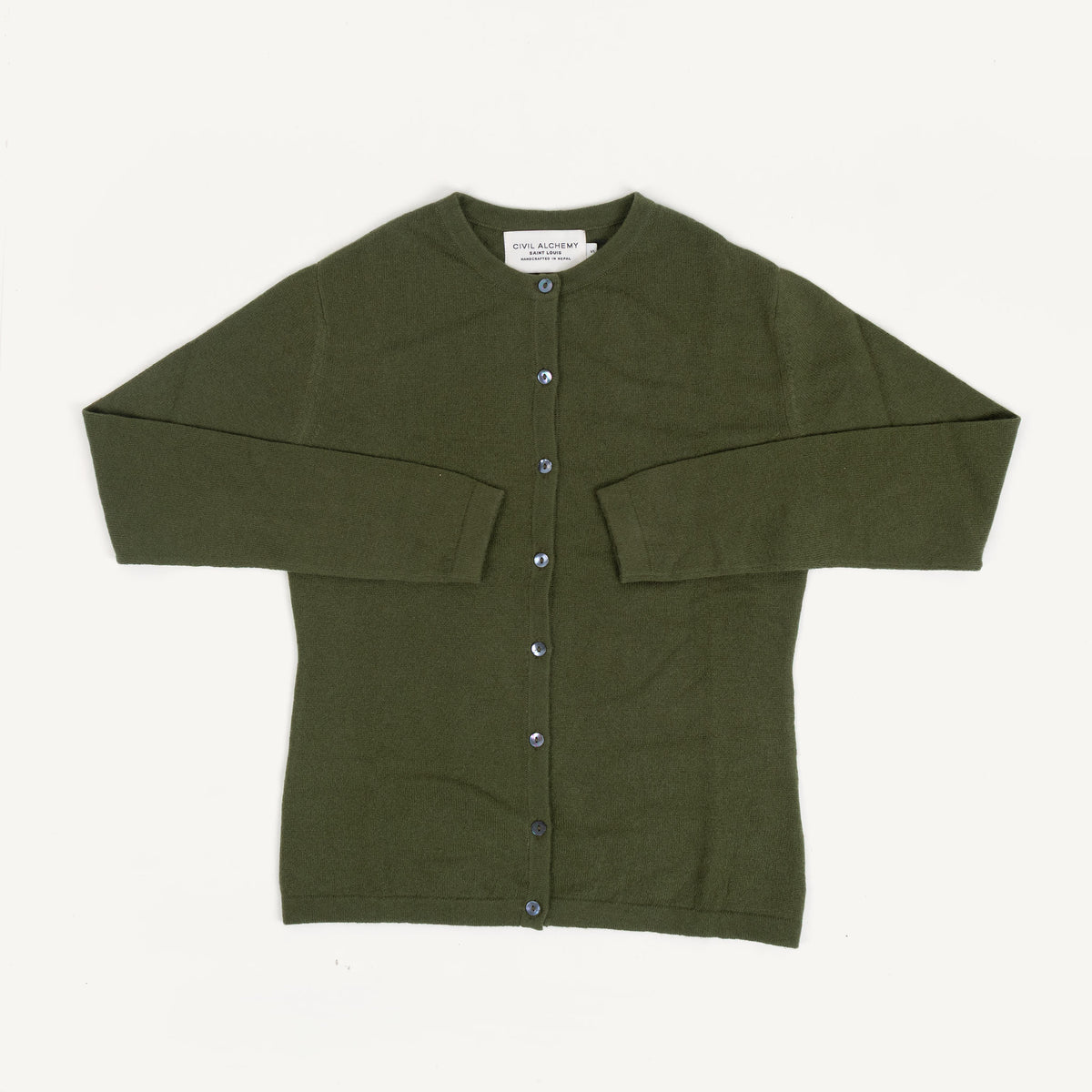 CA Cashmere Cardigan - Bay Leaf