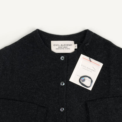 CA Cashmere Cardigan - Charcoal