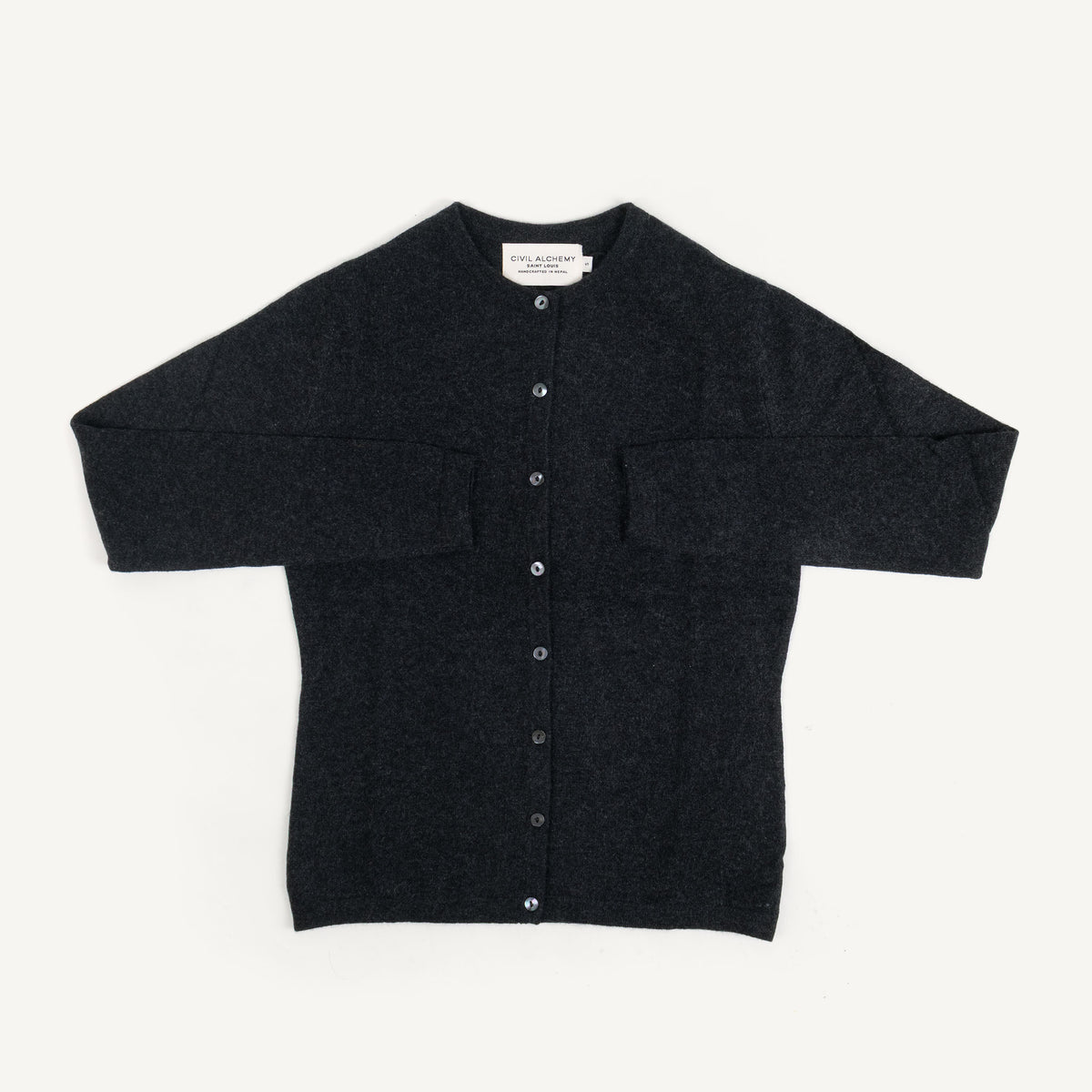 CA Cashmere Cardigan - Charcoal