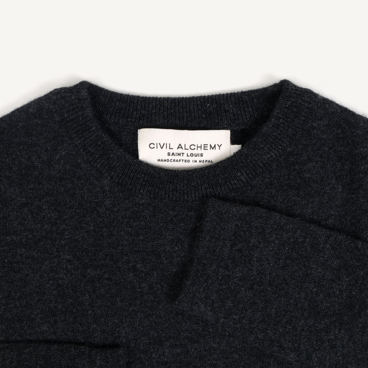 CA Cashmere Crew - Charcoal