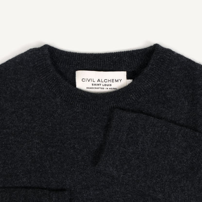CA Cashmere Crew - Charcoal