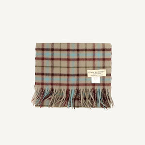 Cement Check Cashmere Scarf