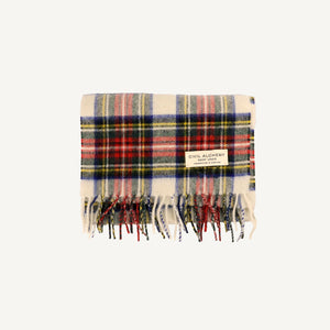 Tartan Ivory Red Cashmere Scarf