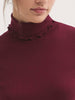 Pointelle Turtle Neck - Burgundy