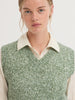 Twine Threaded Knit Vest - Green