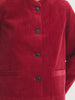 Mandarin Collar Corduroy Jacket - Intense Red