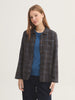 Checked Fluid Jacket - Dark Grey Melange