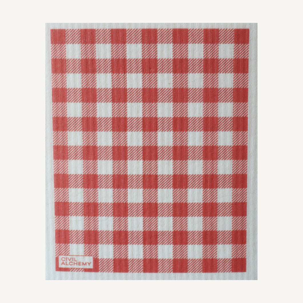 Swedish Dish Cloth - Red Gingham