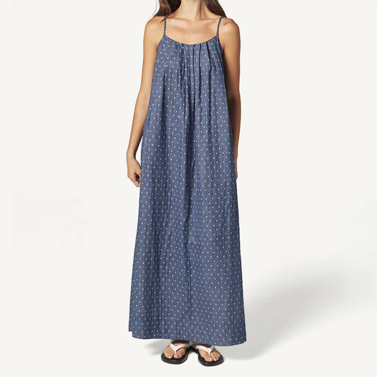 Back Tie Ankle Dress - Denim