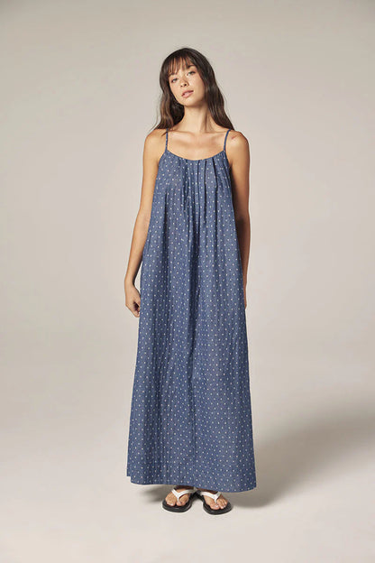 Back Tie Ankle Dress - Denim
