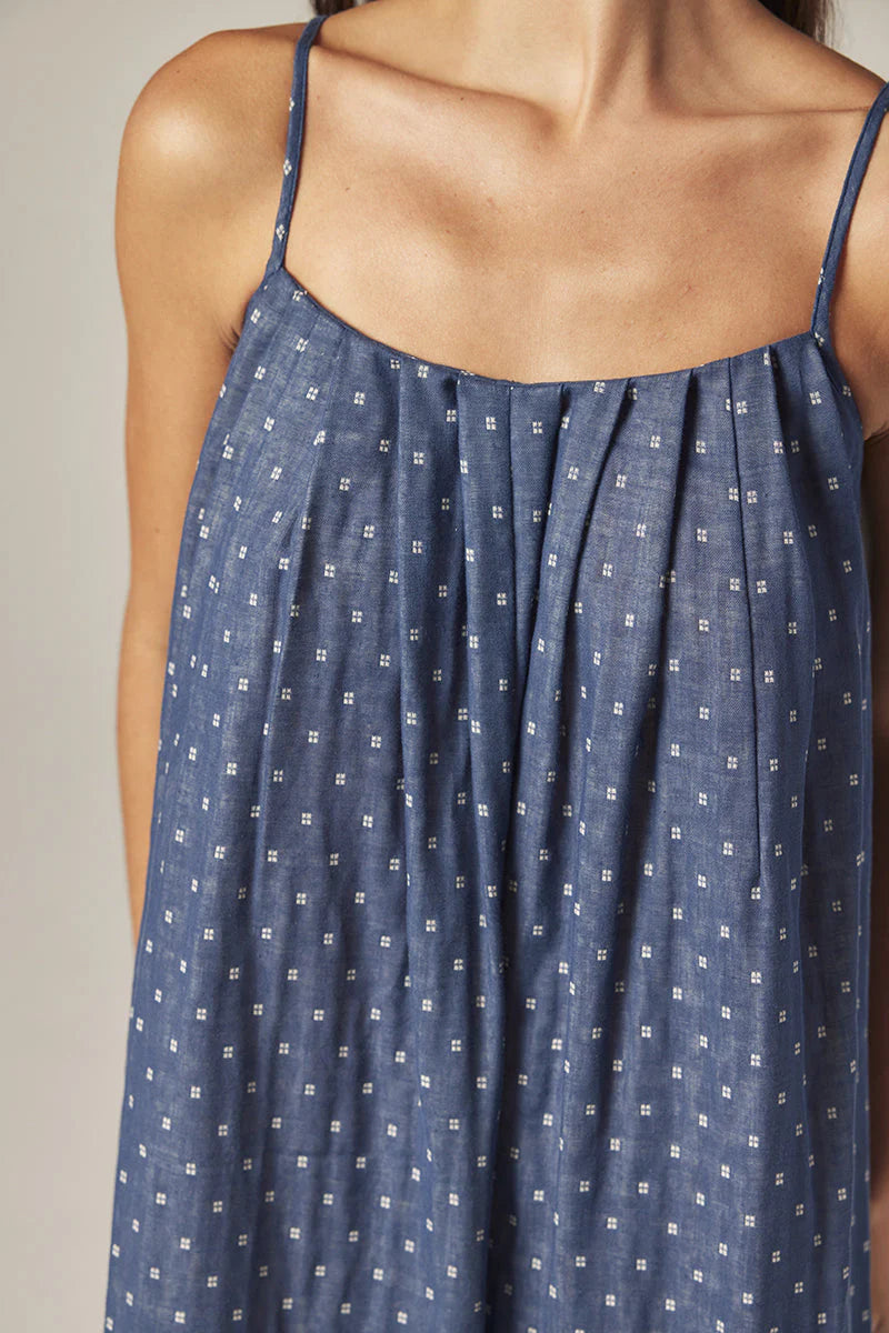 Back Tie Ankle Dress - Denim