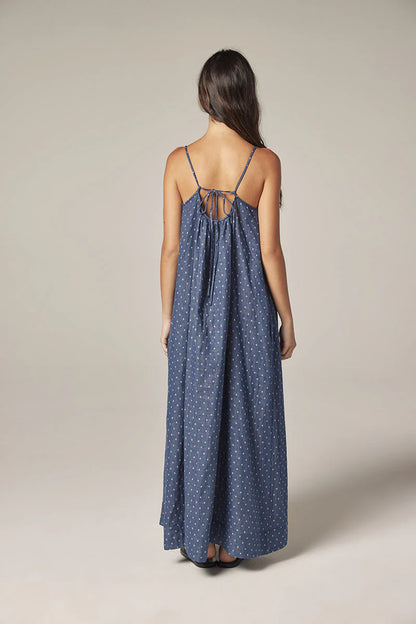 Back Tie Ankle Dress - Denim