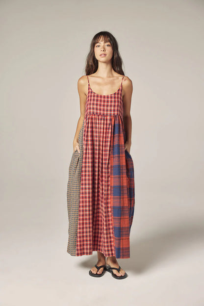 Contrast Midi Dress - Multi