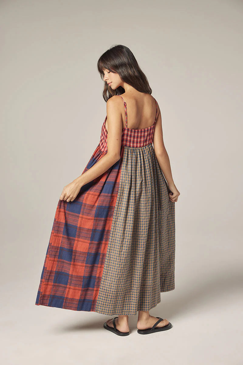 Contrast Midi Dress - Multi