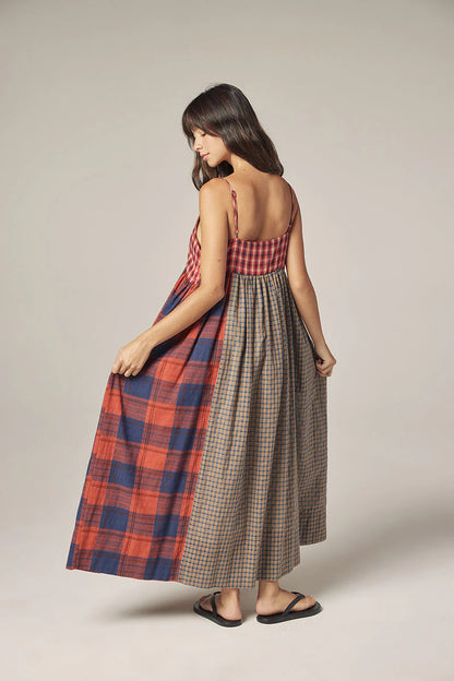 Contrast Midi Dress - Multi