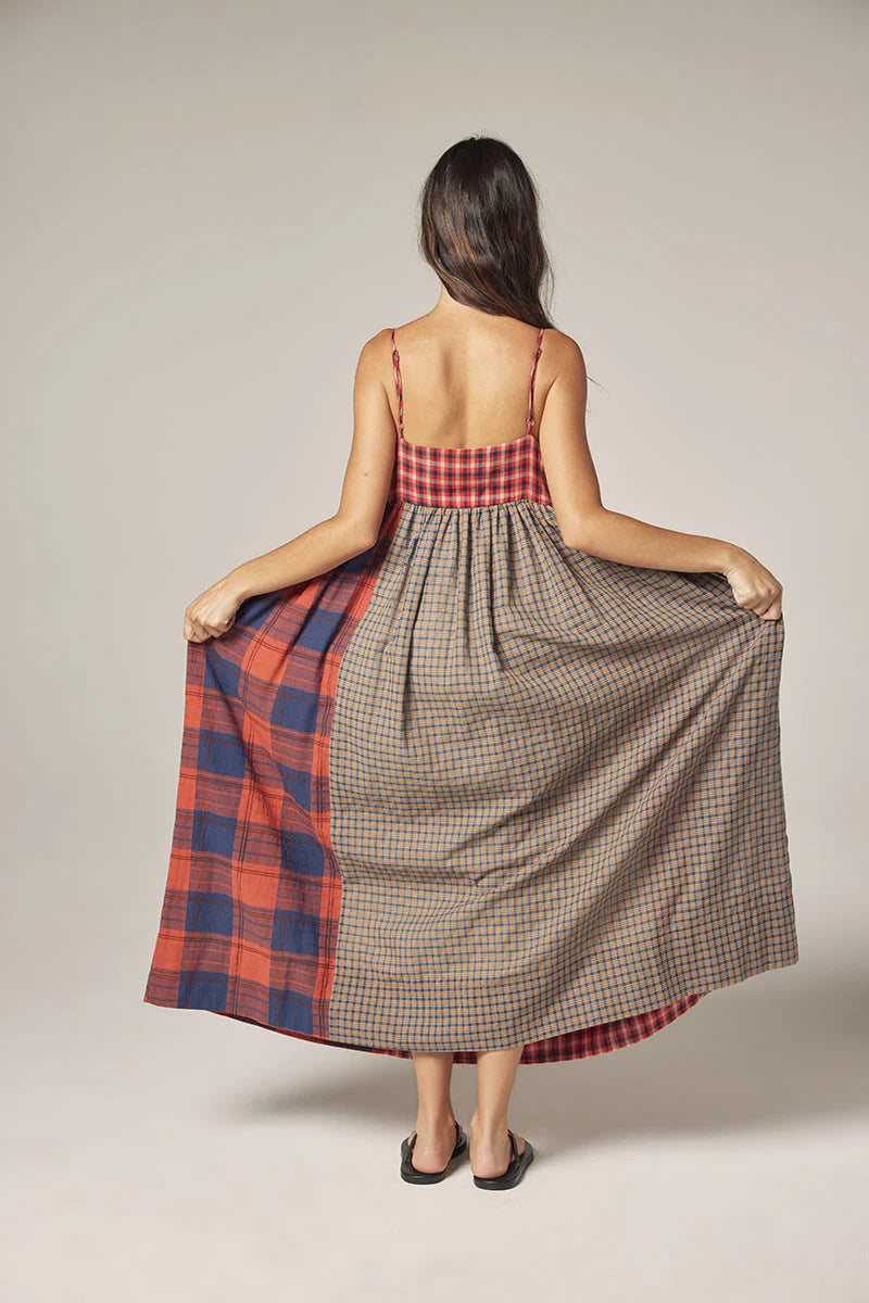 Contrast Midi Dress - Multi