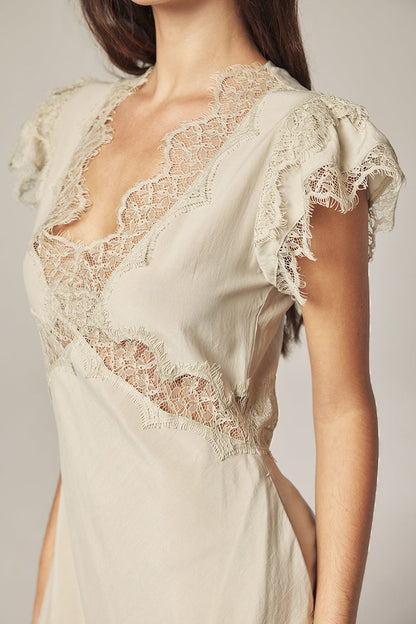 Laced Bias Dress Ash