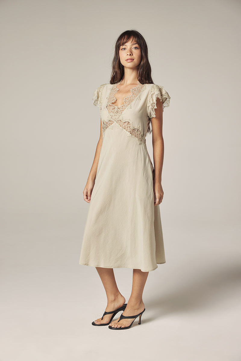 Laced Bias Dress Ash