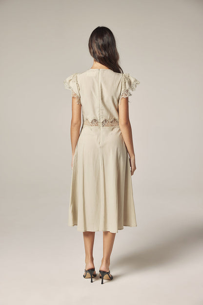 Laced Bias Dress Ash