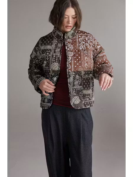 Patched Quilt Jacket - Brown/Black