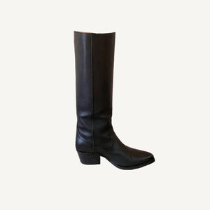 Tall Boot - Black Leather