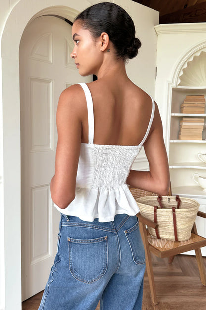 Jour Peplum Top 2 - Star White