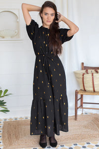 Lucy Dress - Gold Leaf