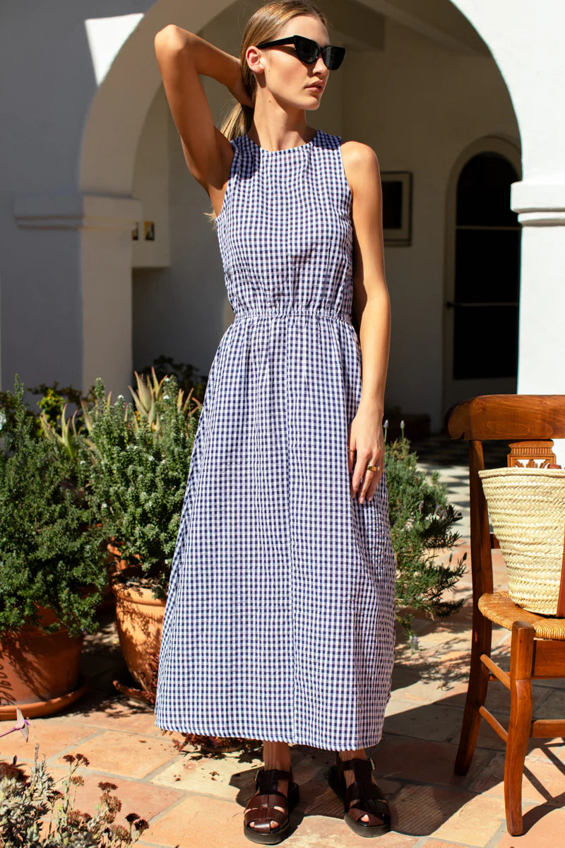 Studio Sundress - Navy Seersucker