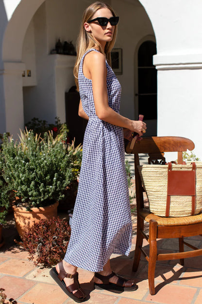 Studio Sundress - Navy Seersucker