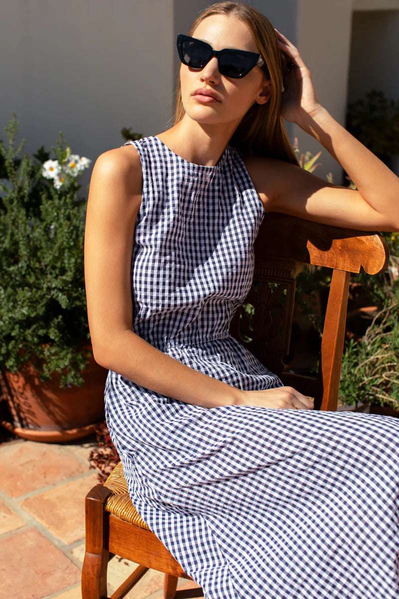 Studio Sundress - Navy Seersucker