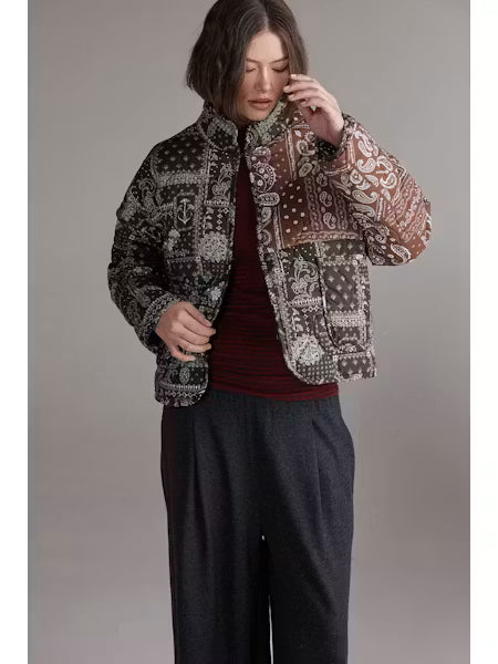 Patched Quilt Jacket - Brown/Black