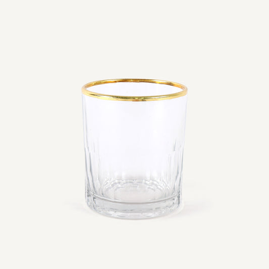 Etched Glass Highball with Gold Rim - Set of 6