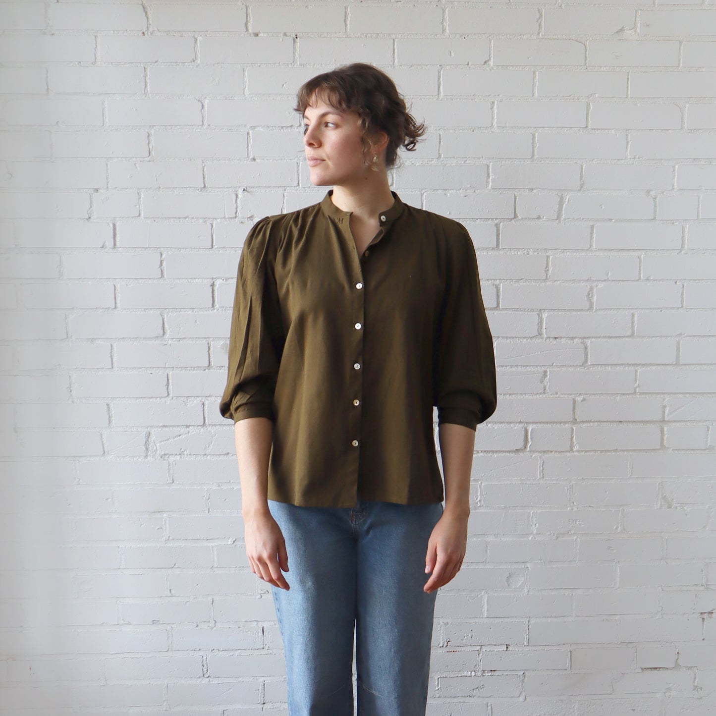 CA Everyday Blouse - Linen Olive