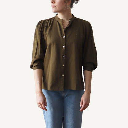 CA Everyday Blouse - Linen Olive