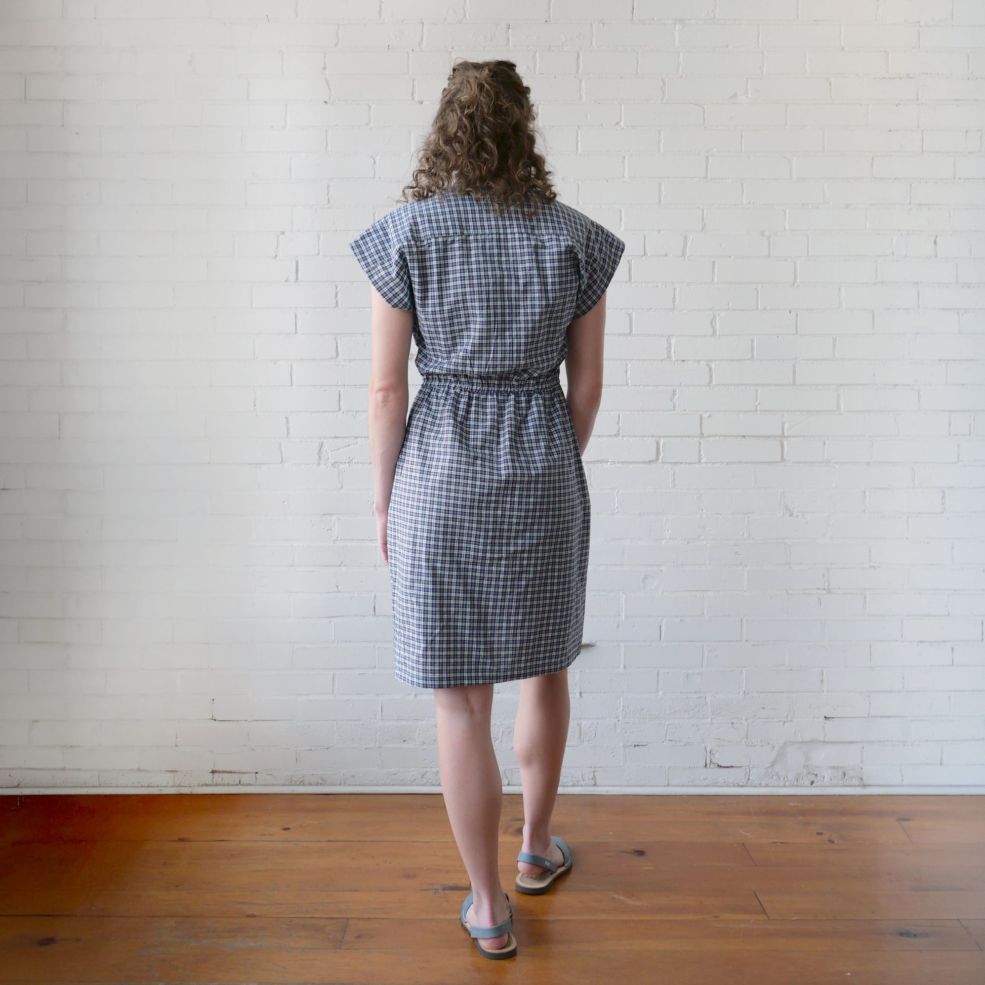 CA Everyday Dress - Navy Plaid