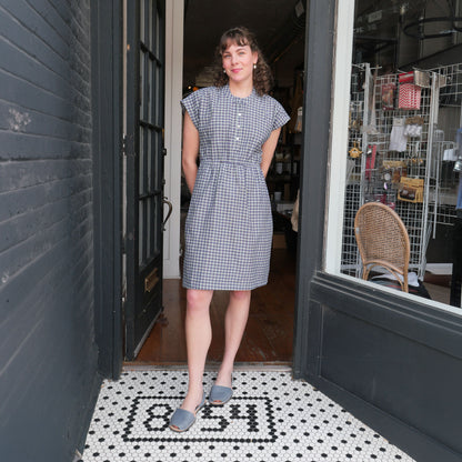 CA Everyday Dress - Navy Plaid