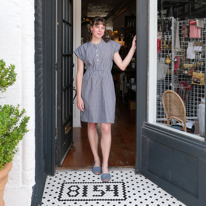 CA Everyday Dress - Navy Plaid