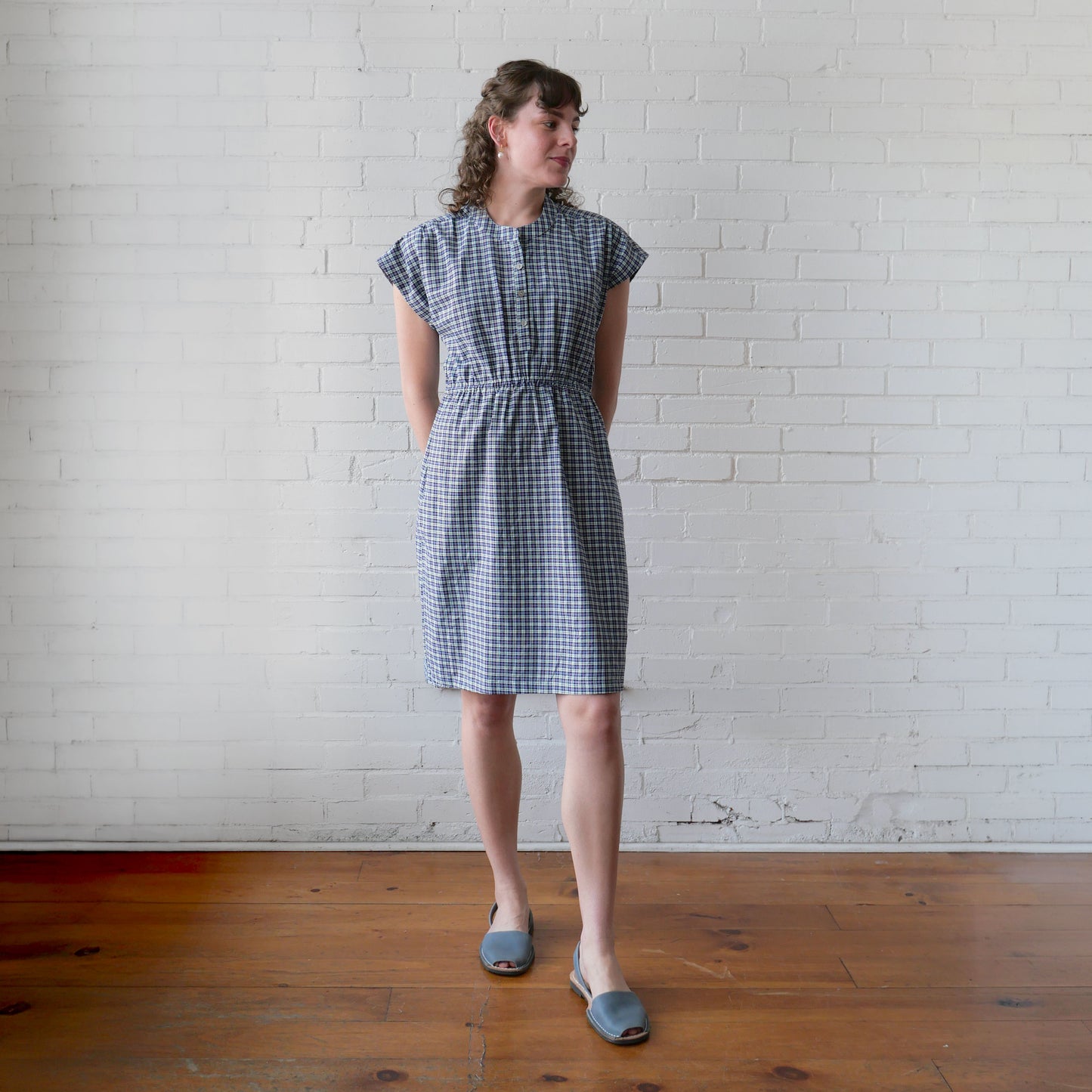 CA Everyday Dress - Navy Plaid