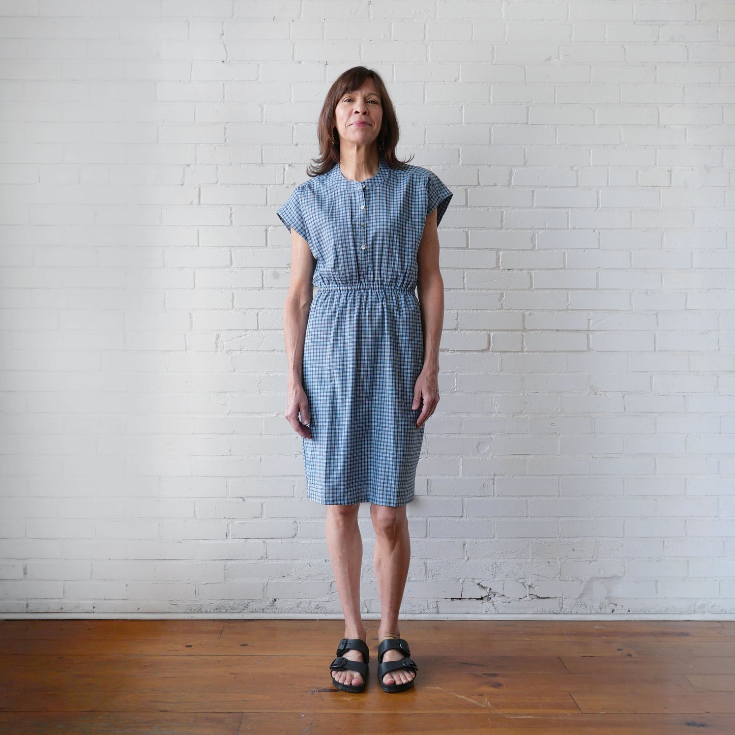 CA Everyday Dress - Plain Blue Plaid