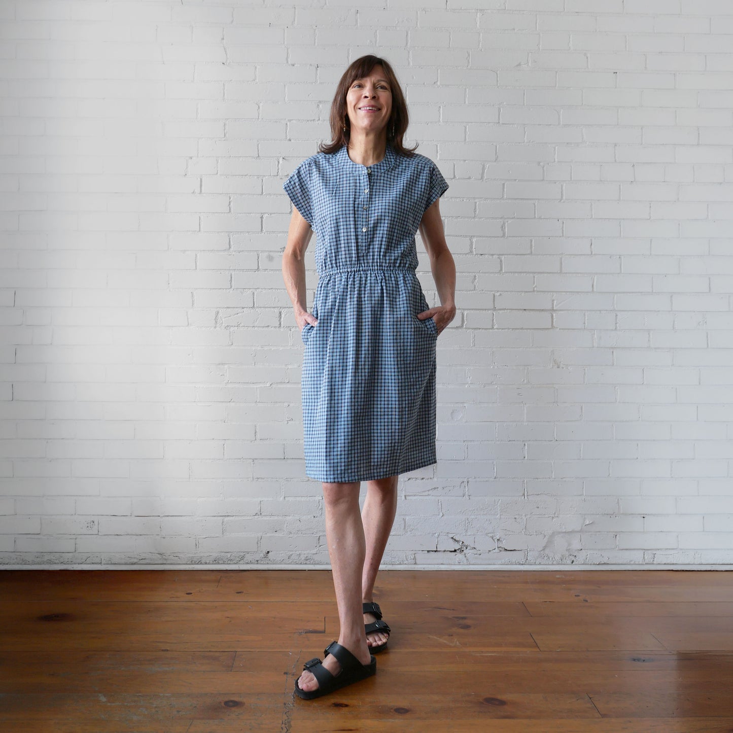 CA Everyday Dress - Plain Blue Plaid