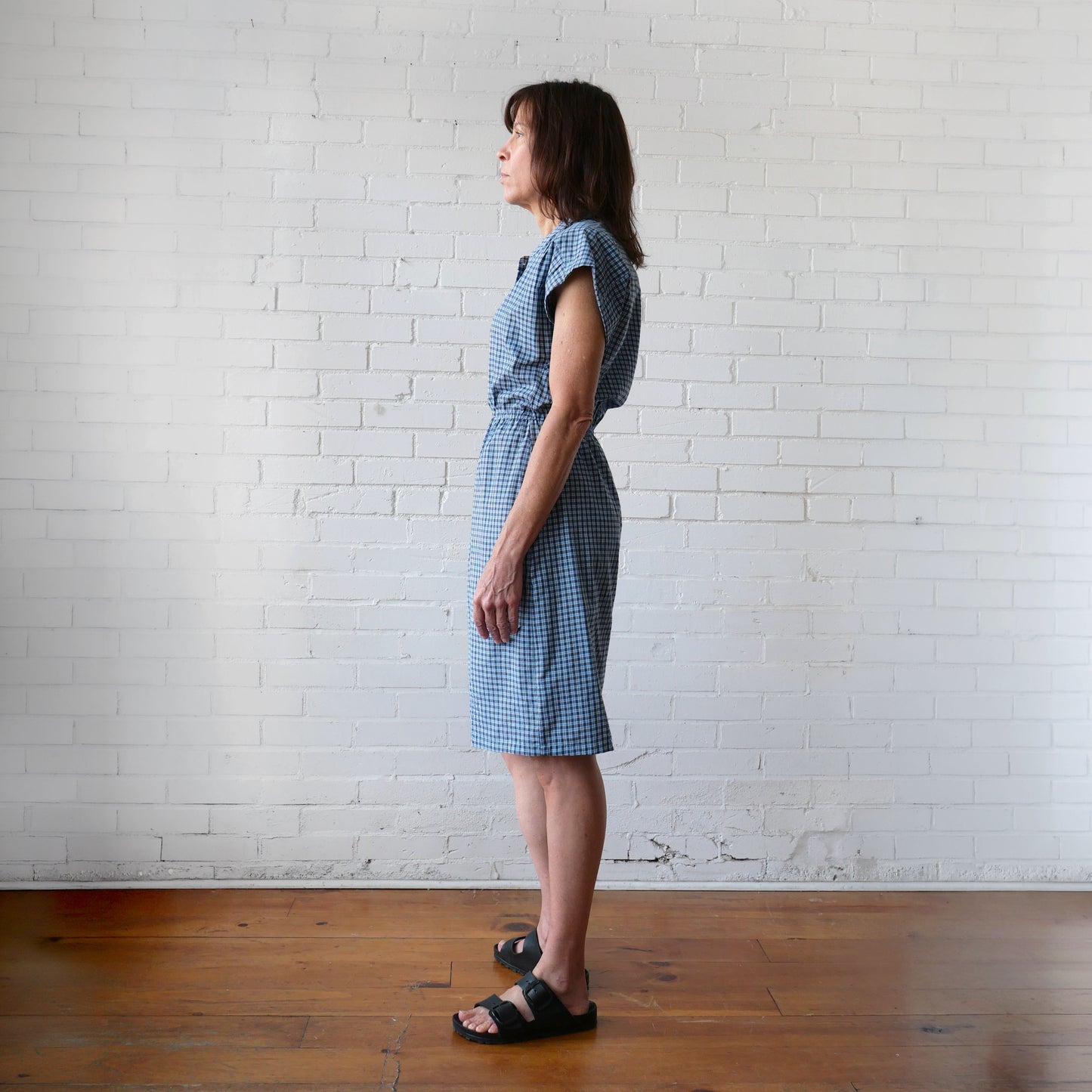CA Everyday Dress - Plain Blue Plaid