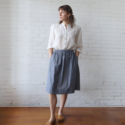 CA Everyday Skirt - Navy Weave