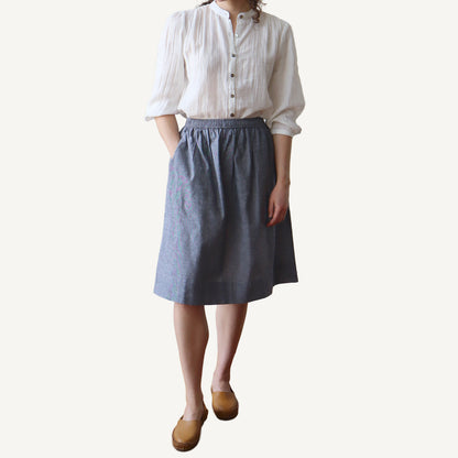 CA Everyday Skirt - Navy Weave