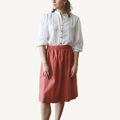 CA Everyday Skirt - Red Chambray